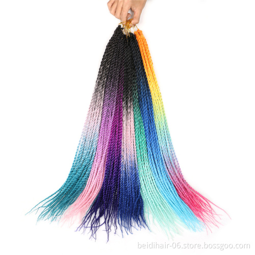 30roots 24inch Thin Senegal Braids Crochet Hair Pre-twisted Braids Senegalese Twists Ombre Colors